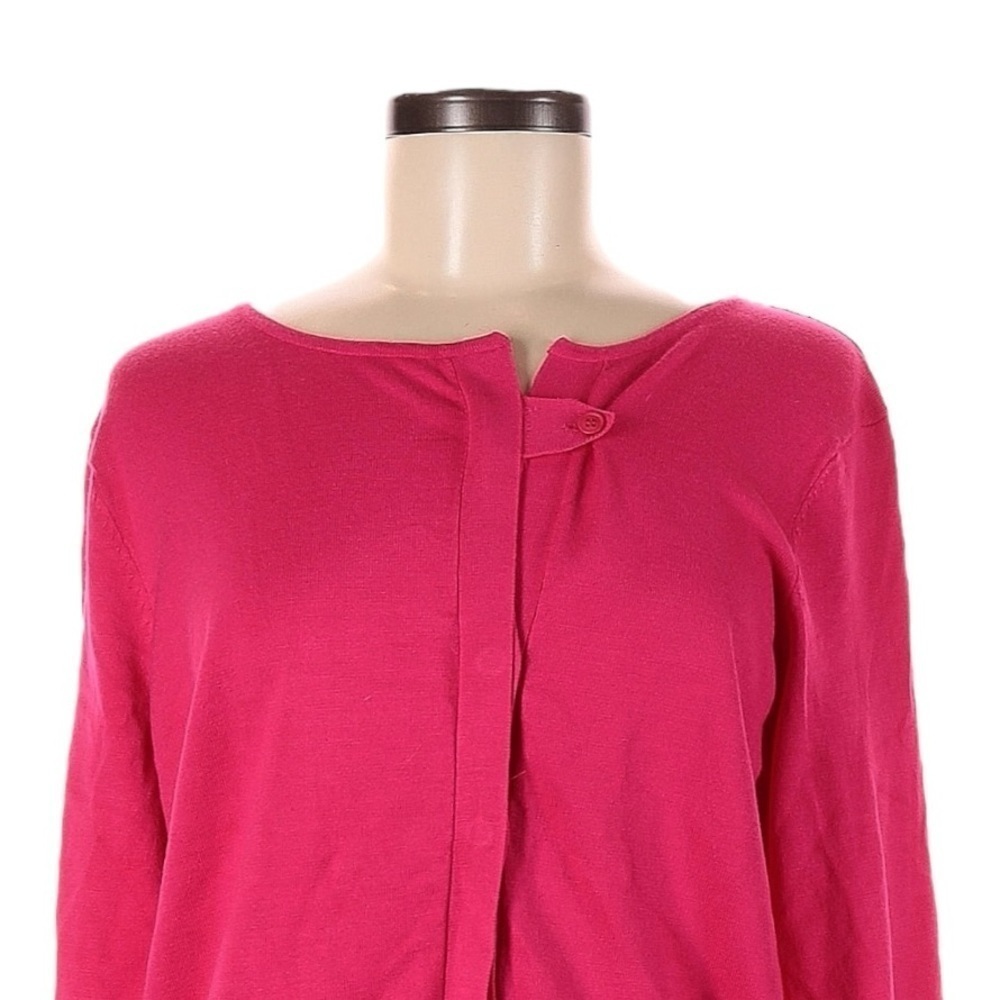 Galeries Lafayette Pink Cardigan Sweater M Covered Button Parisian Style NWT - Picture 3 of 9